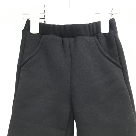 [꼬망스] 베이직 기모 와이드 팬츠 블랙 C1945P567