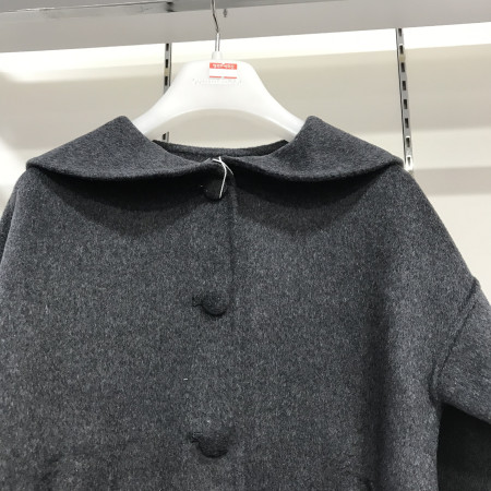 [꼬망스]  이베르 세일러 모직 코트 차콜 C1941C056