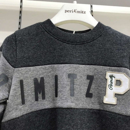 [페리미츠] 베이직 절개 맨투맨 차콜 P1945T514