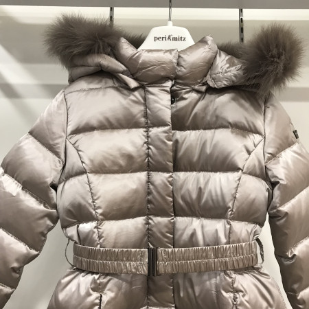 [페리미츠] 벨트 세트 다운 롱 패딩 점퍼 핑크 P1941J053