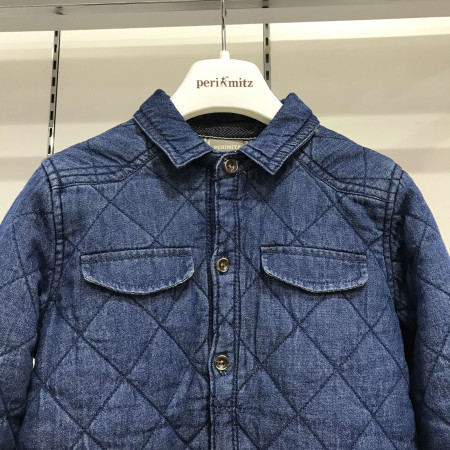 [페리미츠] 트렌디 윈터 퀼팅 데님 셔츠 인디고블루 P1942B3111