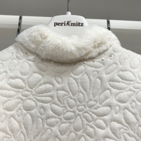 [페리미츠] 러블리 자가드 롱 티셔츠 아이보리 P1942T165