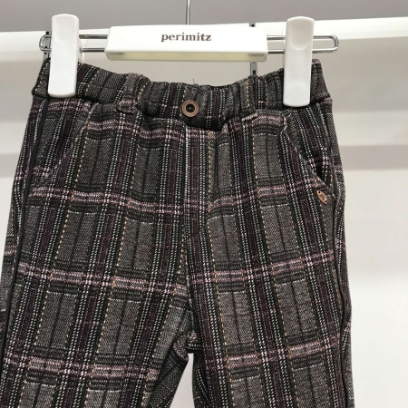 [페리미츠] 빈티지 체크 보아퍼 기모 안감 레깅스 팬츠 브라운 P1943P274