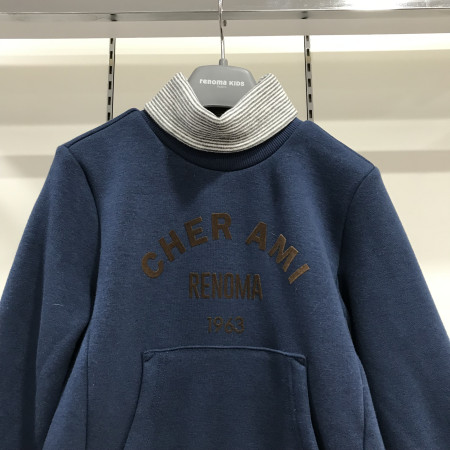 [레노마키즈] 남아 목폴라 배색 맨투맨 티셔츠 블루 R1942T124