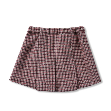 [페리미츠]하운드체크주름스커트 와인 P1844S601