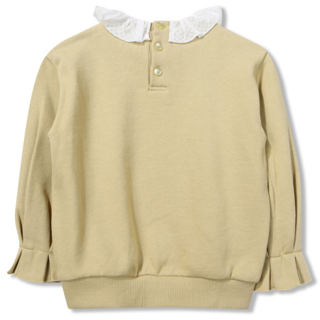 [페리미츠] 빈티지 맞주름 긴팔 티셔츠 프릴 맨투맨 옐로우 P1932T165