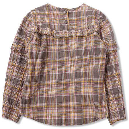 [페리미츠] 아동 여아 러블리 체크 블라우스 카키 P1931B353