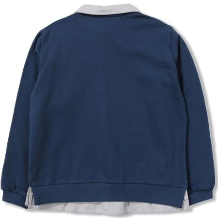 [레노마키즈] 남아 소매띠 배색 셔츠 레이어드 맨투맨 긴팔티셔츠 블루 R1932T136