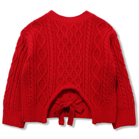 [꼬망스] 드림 꽈배기 언발 니트 레드 [C2011K451]