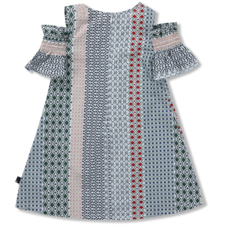 [페리미츠] 아동 여아 기하학 어깨 트임 원피스 네이비 p1922o674