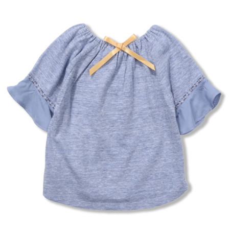 [페리미츠] 아동 여아  싸이로 꽃나염 티셔츠 블루 p1922t175