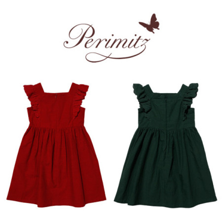 [페리미츠] 아동 여아 내추럴핀턱원피스 레드/그린 p2022o682