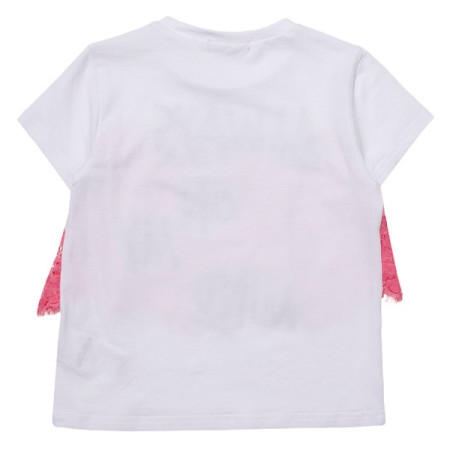 [꼬망스] 아동 여아 레이스 뷔스티에 반팔 티셔츠 화이트 C2021T154