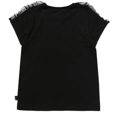 [꼬망스] 아동 여아  샤인망사프릴티셔츠  블랙  C2021156