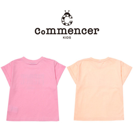 [꼬망스] 아동 여아  썸머레터링나염티셔츠   오렌지/핑크  C2025T576