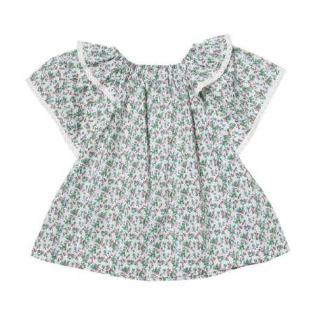 [꼬망스] 아동 여아  벨라 전판 나염 블라우스   그린 C2022B359