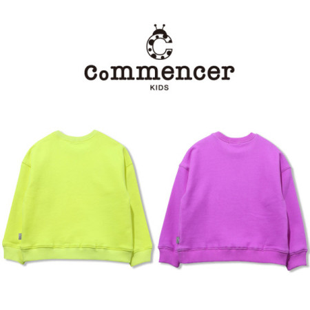 [꼬망스] 여아 보그네온 맨투맨티셔츠  라임 c2012T161