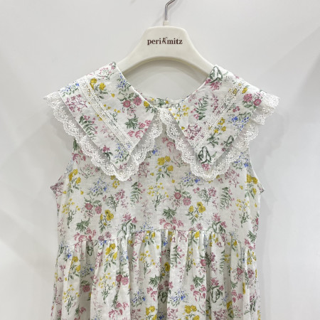 [페리미츠] 빅카라 플라워 원피스 아이보리 P2123O679
