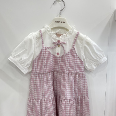[페리미츠] 러블리 체크 캉캉 원피스 핑크 P2121O646