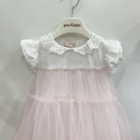 [페리미츠] 러블리 레이스 카라 샤 캉캉 원피스 핑크 P2121O648