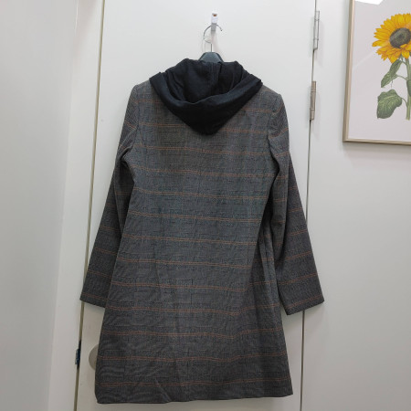 겨울 여성 체크 후드 탈부착 쟈켓 AWKKJ8453