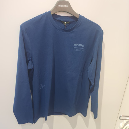 [행복한백화점][마운티아]남성 기능성 라운드티셔츠 클로티셔츠 진한파랑/하양/숲녹색1MQ FS S 3011 DB/WH/FR