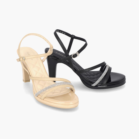 [행복한백화점][엘칸토]여성 양가죽 스트랩 플랫폼 샌들 8cm LCWW45U