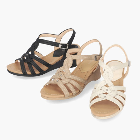 [행복한백화점][엘칸토]여성 염소가죽 웨지 샌들 5.5.cm LCWW36