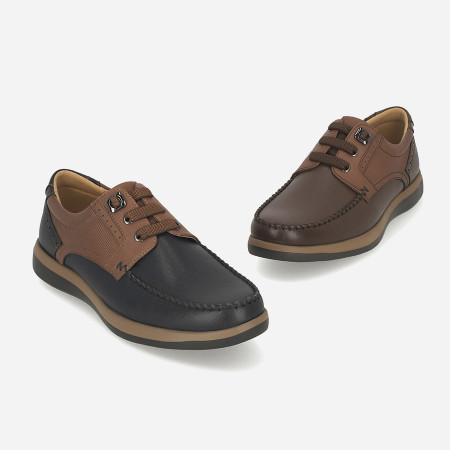 [행복한백화점][엘칸토]남성 소가죽 캐주얼 콤비 데크슈즈 2.5cm LCMC87