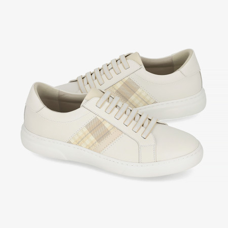 [행복한백화점][엘칸토]남성 소가죽 체크포인트 스니커즈 3.5cm LCMS75