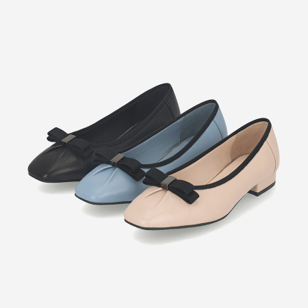 [행복한백화점][엘칸토]여성 양가죽 스퀘어토 리본 펌프스 2cm LCWD11
