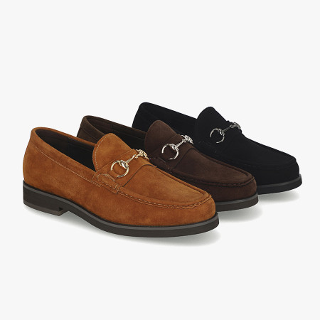 [행복한백화점][엘칸토]남성 소가죽 홀스빗 스웨이드 로퍼 2.8cm LCMD22