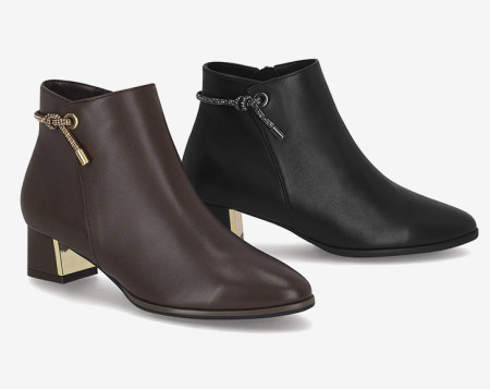 [행복한백화점][엘칸토]여성 양가죽 보석 꼬임 장식 앵클 부츠 4.5cm LCWA25