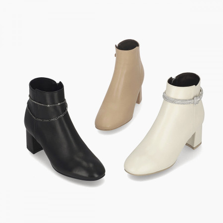 [행복한백화점][엘칸토]여성 양가죽 투웨이 장식 드레스 앵클 부츠 6cm LCWA20