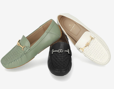 [행복한백화점][엘칸토]여성 양가죽 금속장식 몰드로퍼 1cm LCWC07