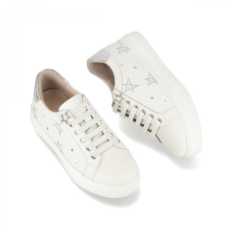 [행복한백화점][엘칸토]여성 소가죽 별자수 스니커즈 4cm LCWS03