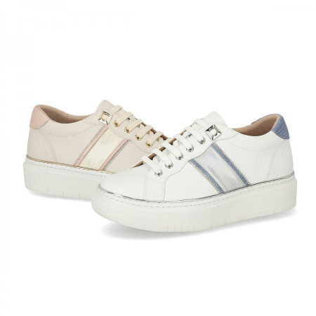 [행복한백화점][엘칸토]여성 소가죽 글리터 체크 스니커즈 4cm LCWS05