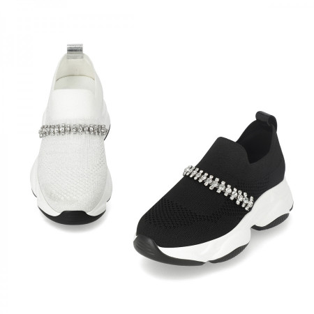 [행복한백화점][엘칸토]여성 보석장식 니트 스니커즈 6cm LCWS12