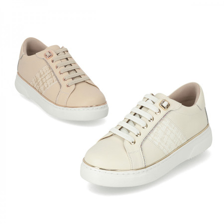 [행복한백화점][엘칸토]여성 소가죽 체크패턴 스니커즈 3.5cm LCWS08