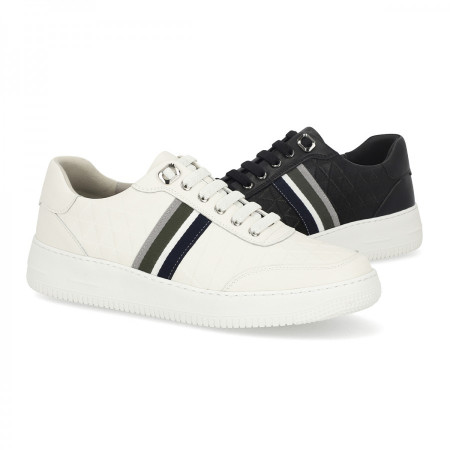 [행복한백화점][엘칸토]남성 소가죽 삼각 엠보 스니커즈 4cm LCMS69