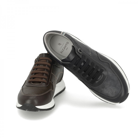 [행복한백화점][엘칸토]남성 투톤 소가죽 키높이 스니커즈 3.5cm LCMS68