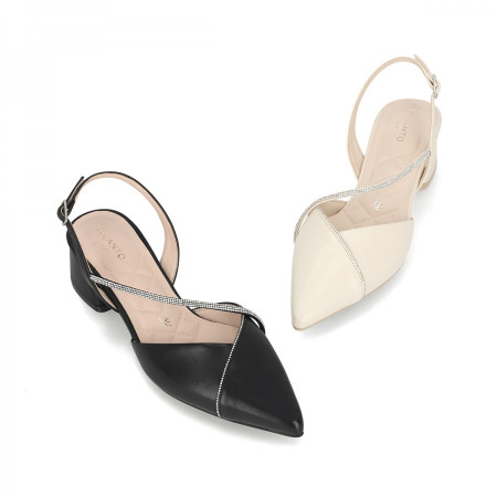 [행복한백화점][엘칸토]여성 양가죽 보석스트랩 슬링백 4cm LCWO23