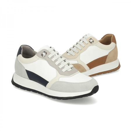 [행복한백화점][엘칸토]남성 소가죽 톤온톤 배색 키높이 스니커즈 3.5cm LCMS66