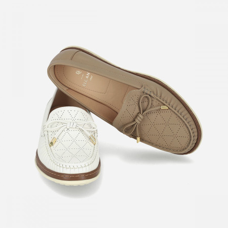 [행복한백화점][엘칸토]여성 소가죽 펀칭 리본 로퍼 1.5cm LCWC08