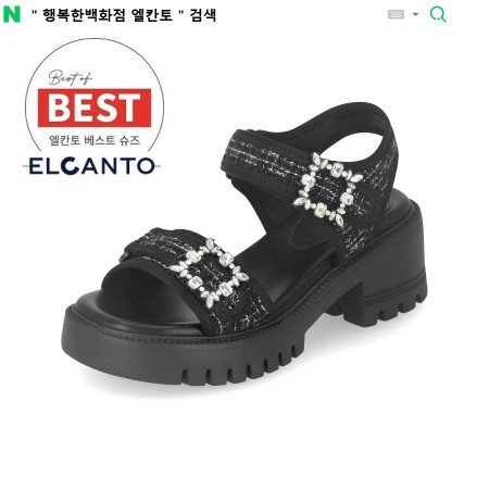 [행복한백화점][엘칸토]MD PICK! NO.1 여성 트위드 청키 샌들 6cm LCWW56 19