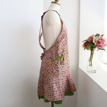 원피스 방수 앞치마 플로라그린