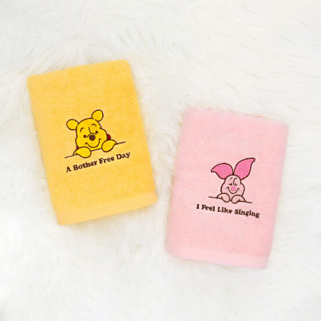 디즈니 푸우 피글렛 캐릭터 수건 세트 2P