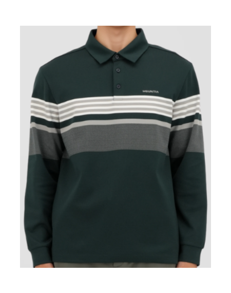 [행복한백화점][마운티아] 남성 가을 25FW 약기모 스트라이프 블럭카라티셔츠 2컬러 1MQTSFU004