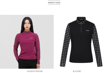 [행복한백화점][마운티아]여성가을 25 코마블럭집업티셔츠2 2컬러 1MQTSFU506 기모로 터치가 부드러움