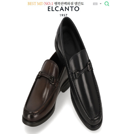 [행복한백화점][엘칸토]MD BEST PICK! 쿠션 UP! 착화감 GOOD! 남성 소가죽 장식 베이직 로퍼